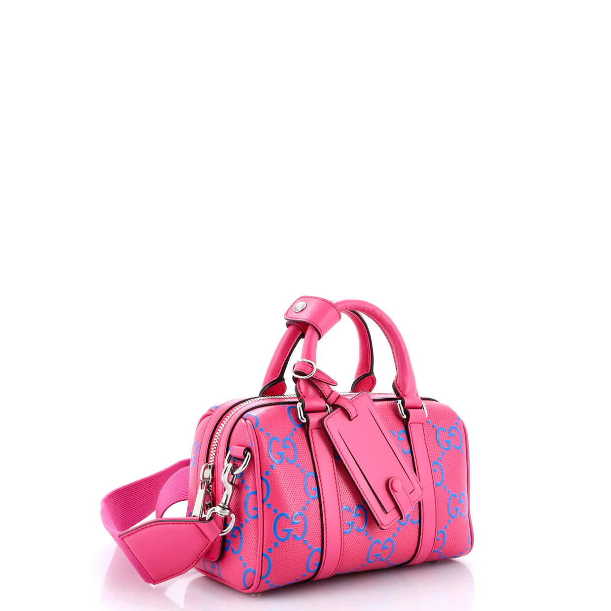 Duffle Bag GG Embossed Perforated Leather Mini - Deep Luxury