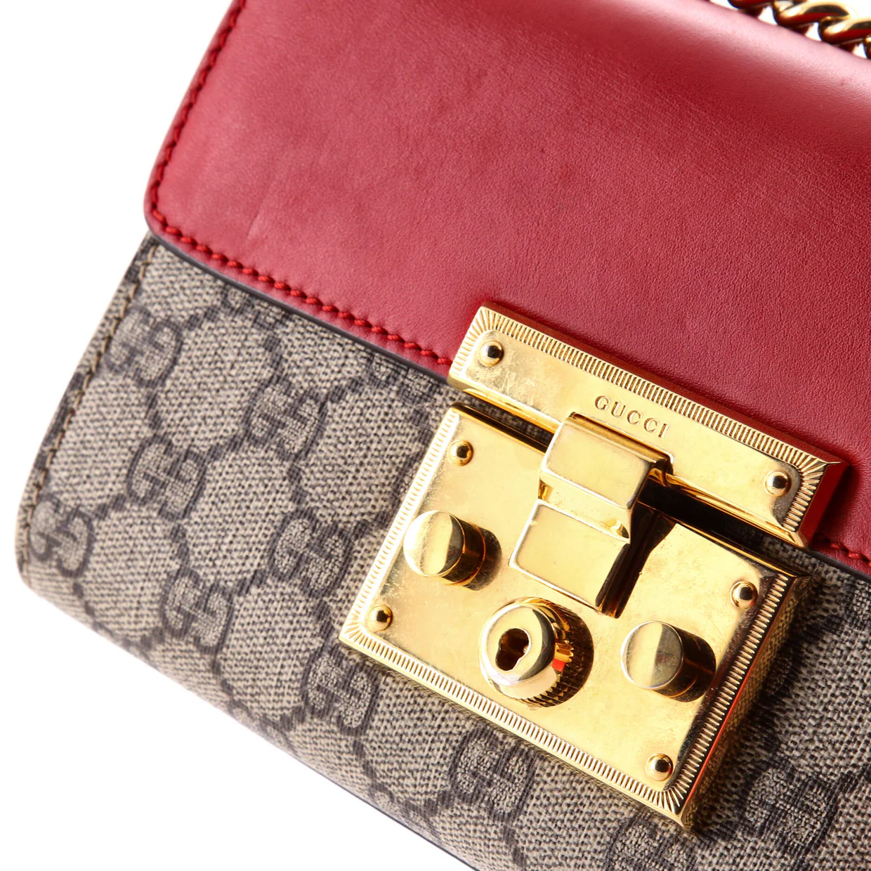 Padlock Shoulder Bag GG Coated Canvas and Leather Small - Deep Luxury