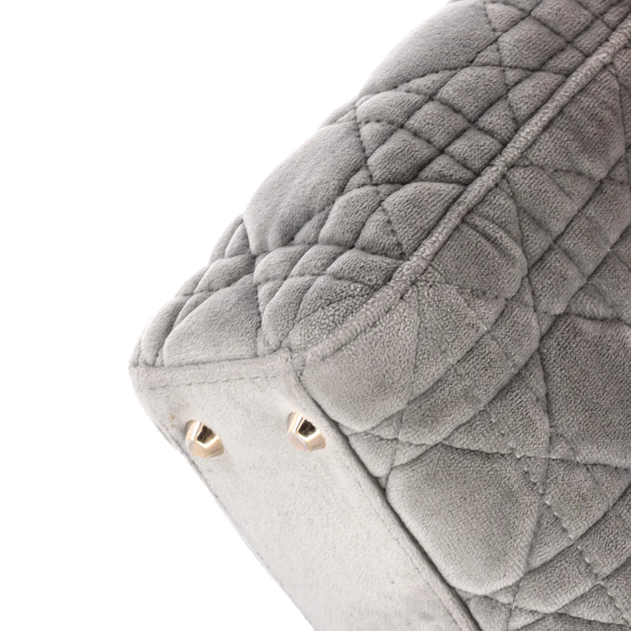 Lady Dior Chain Bag Cannage Quilt Velvet with Crystal Charms Mini - Deep Luxury