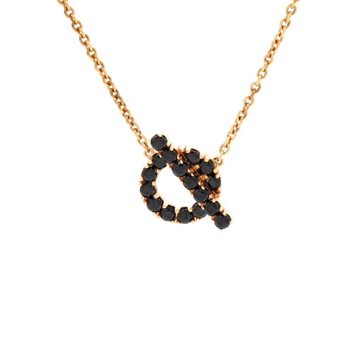 Finesse Pendant Necklace 18K Rose Gold and Black Spinels - Deep Luxury