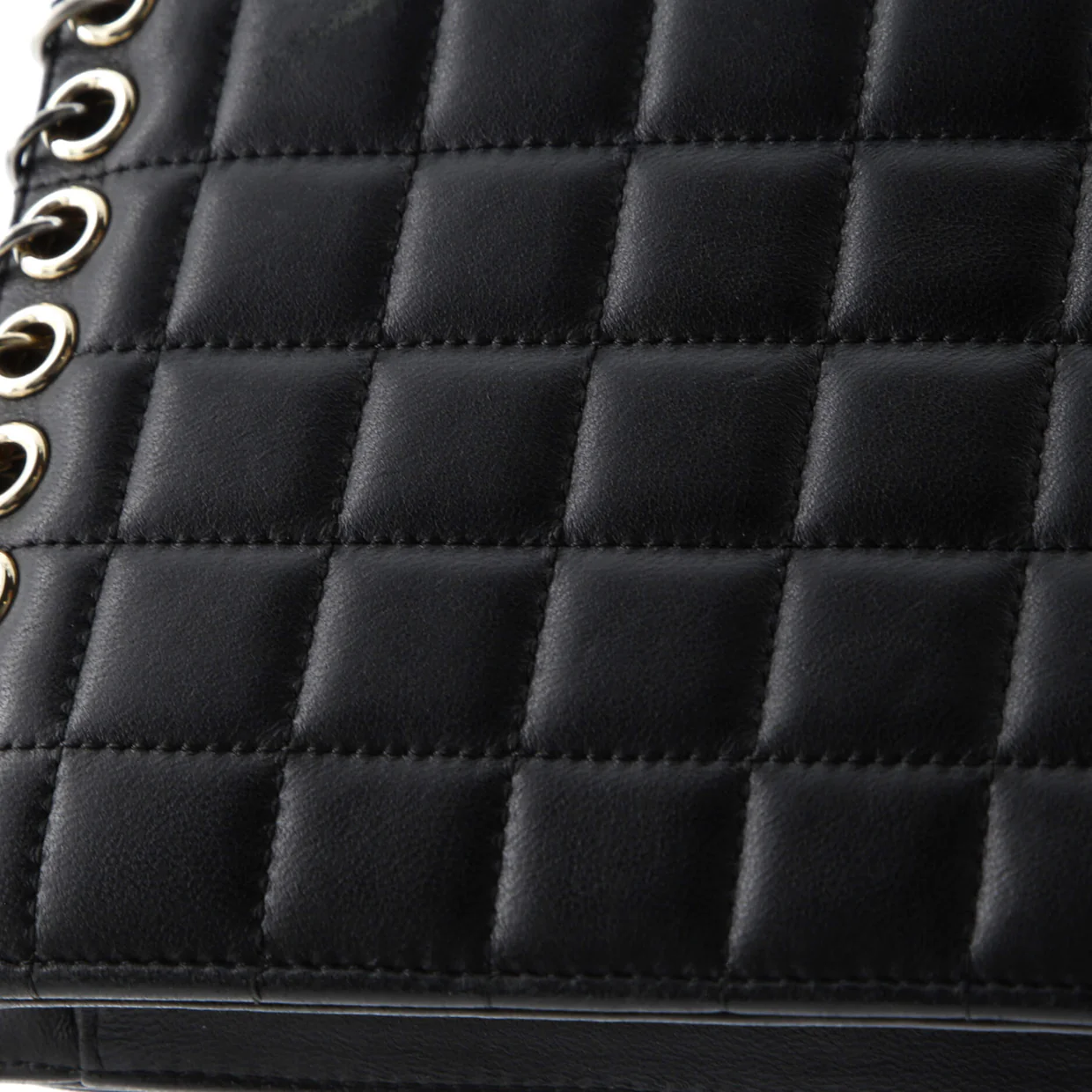 Metal CC Signature Clutch on Chain Embellished Quilted Leather Small - Deep Luxury