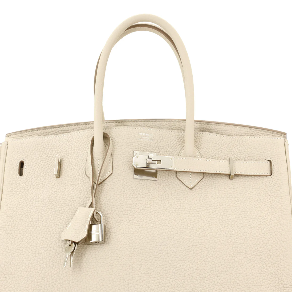 Birkin Handbag Light Clemence with Palladium Hardware 35 - Deep Luxury
