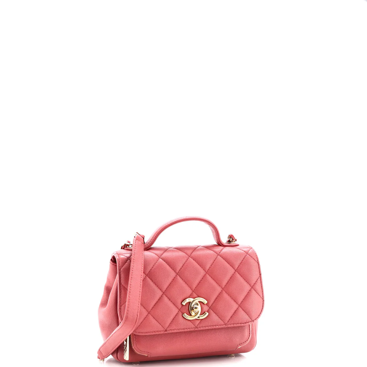 Business Affinity Flap Bag Quilted Caviar Small - Deep Luxury