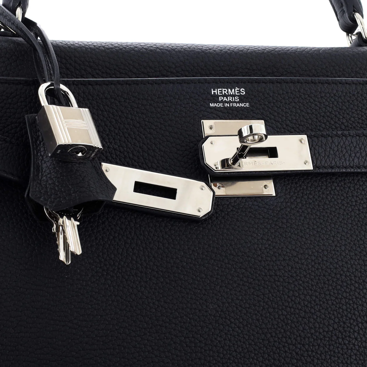 Kelly Handbag Noir Togo with Palladium Hardware 32 - Deep Luxury