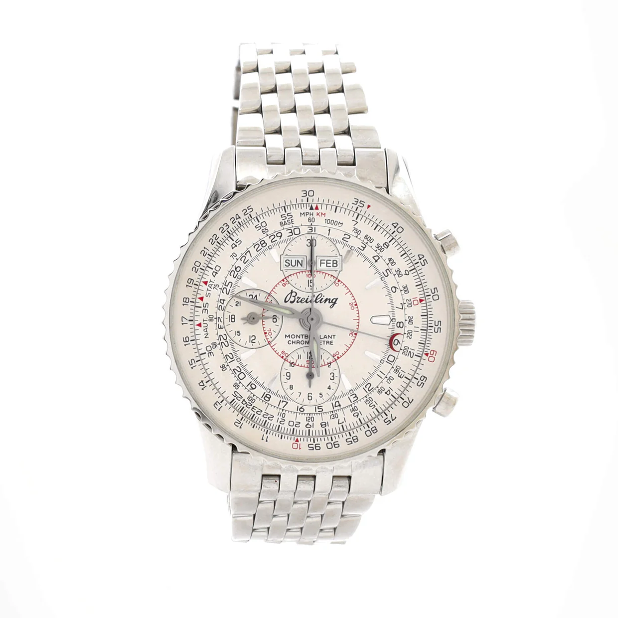 Navitimer Montbrillant Datora Chronograph Automatic Watch Stainless Steel 43 - Deep Luxury