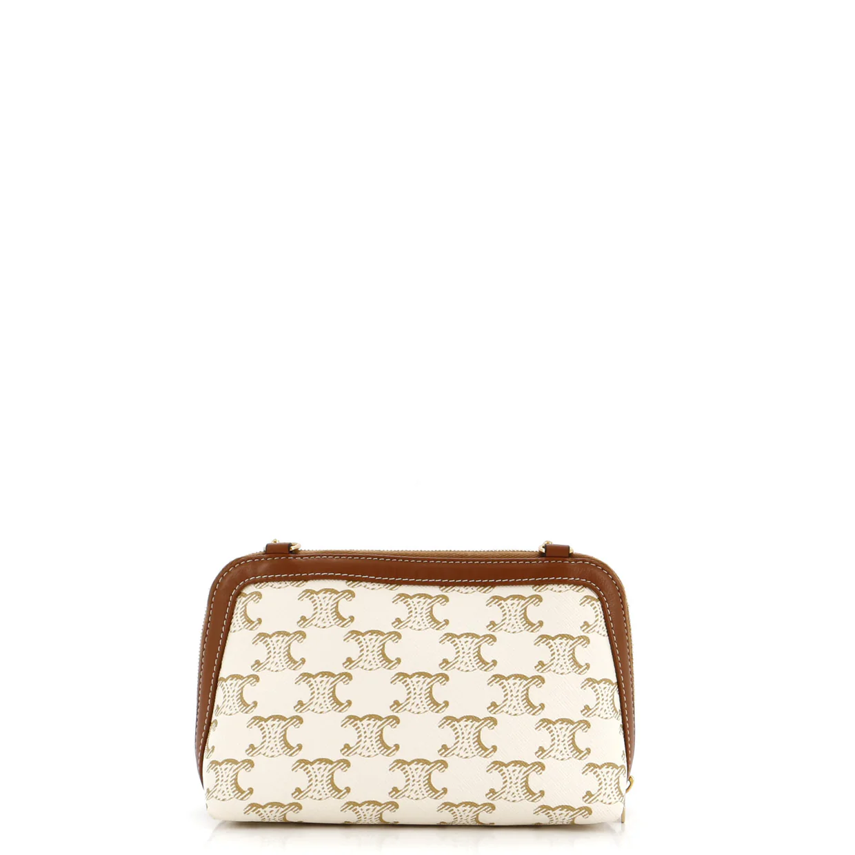Zip Around Chain Clutch Triomphe Coated Canvas - Deep Luxury