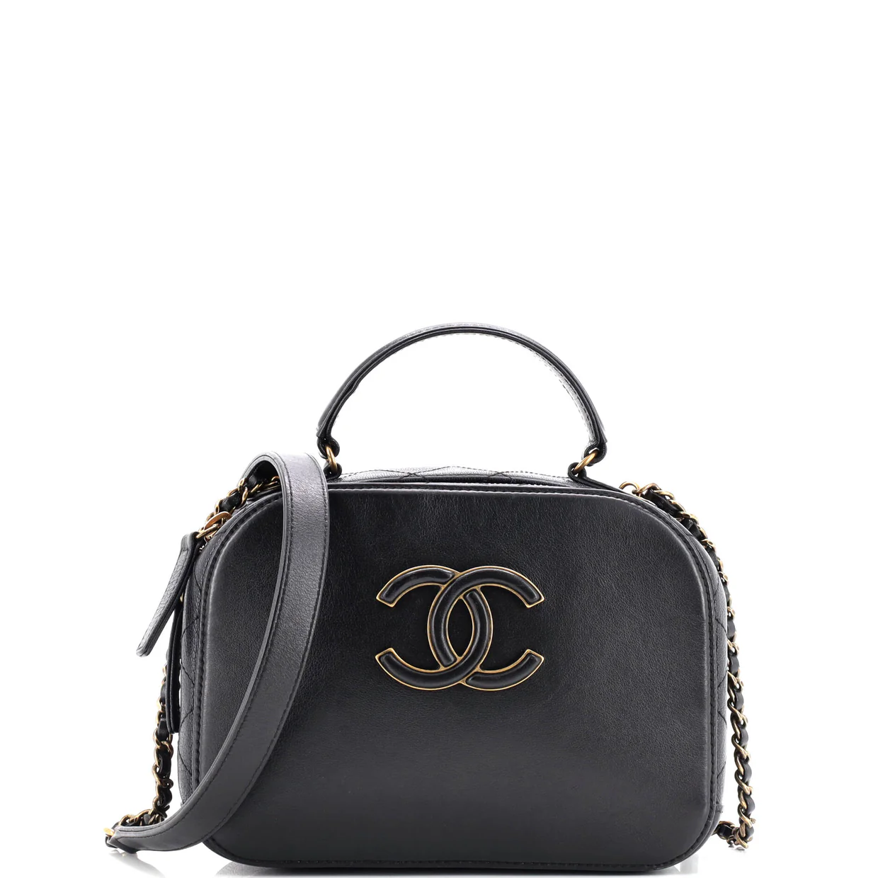 Coco Curve Vanity Case Calfskin and Quilted Goatskin Small - Deep Luxury