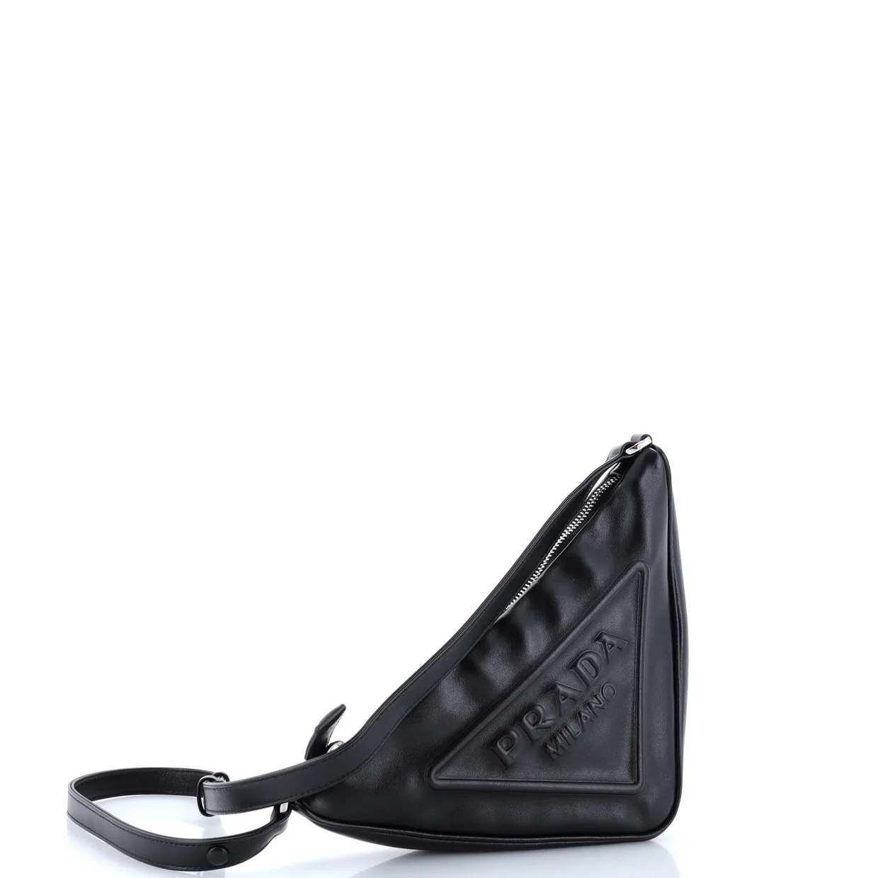 Triangle Logo Zip Crossbody Bag Embossed Grace Lux Small - Deep Luxury