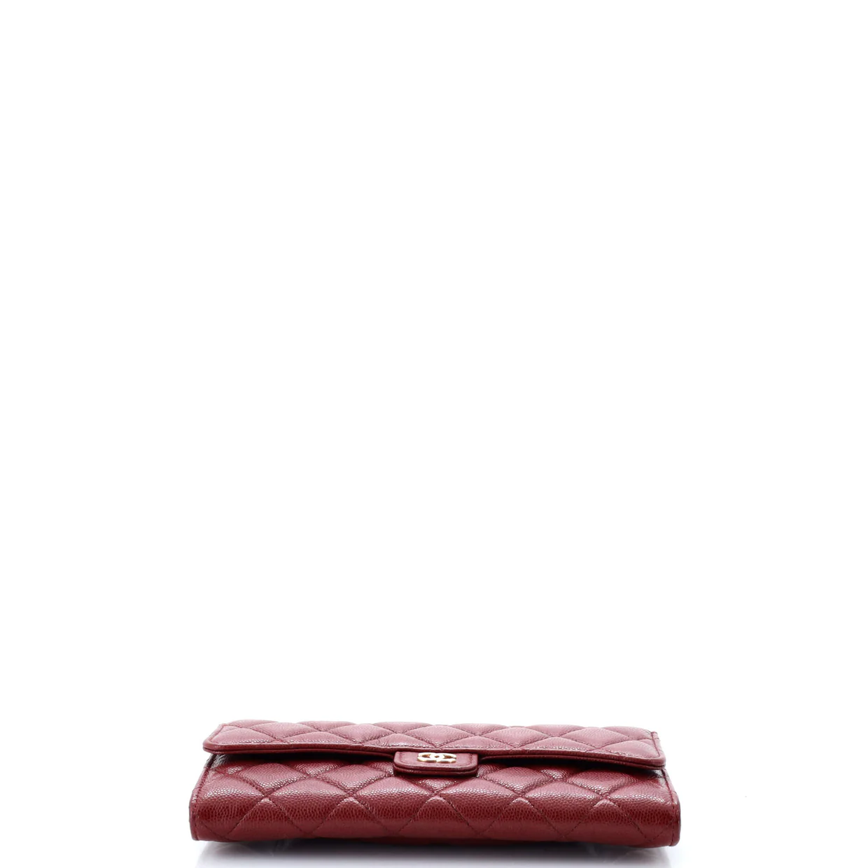 CC Gusset Classic Flap Wallet Quilted Caviar Long - Deep Luxury