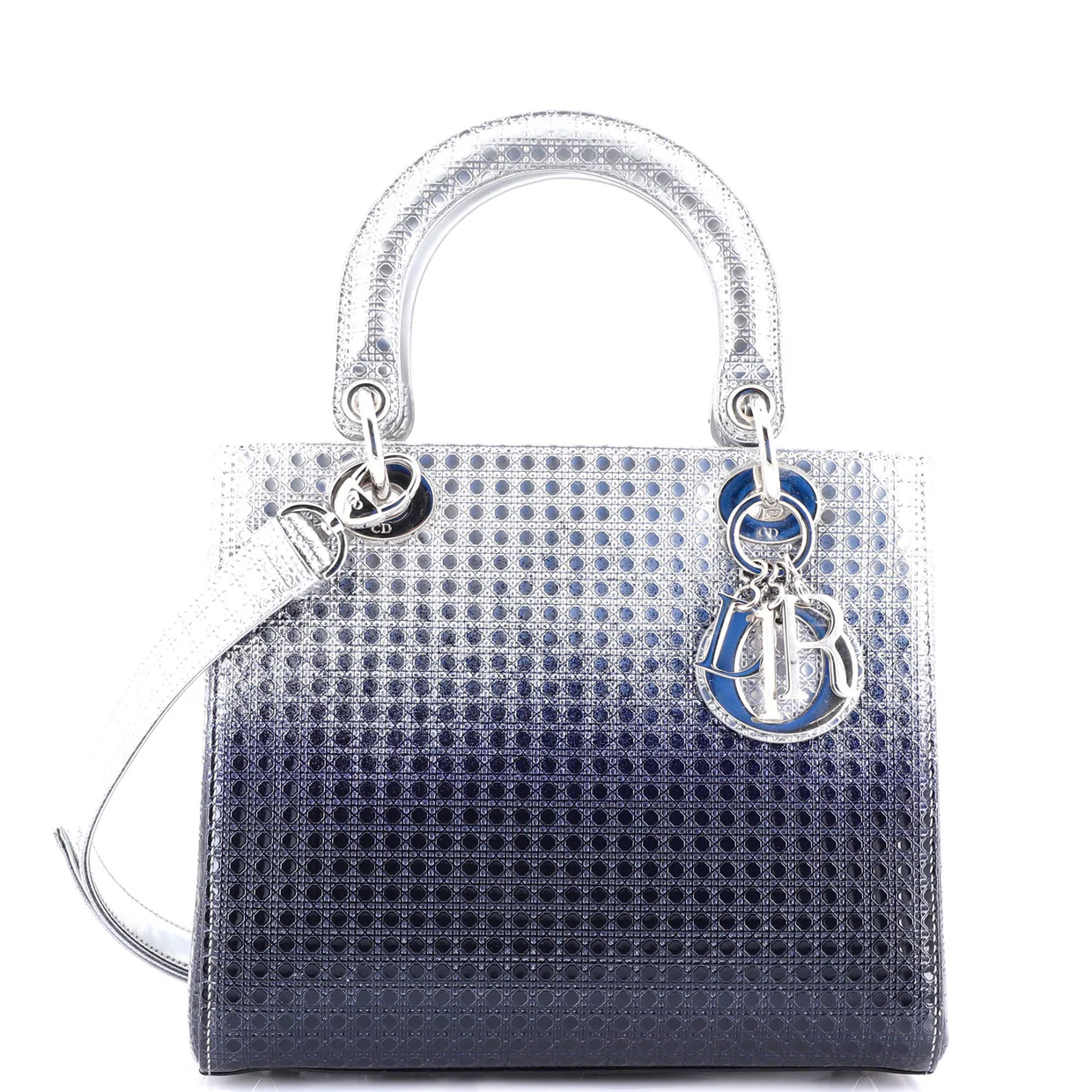 Lady Dior Bag Micro Cannage Ombre Metallic Calfskin Medium - Deep Luxury