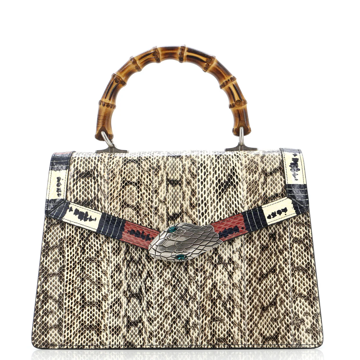 Lilith Top Handle Bag Snakeskin Medium - Deep Luxury