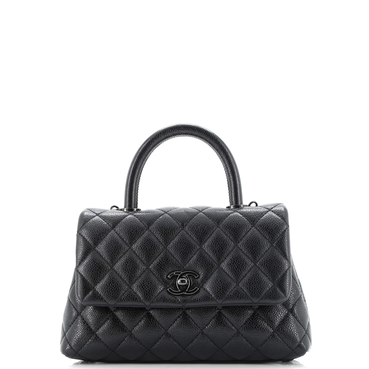 So Black Coco Top Handle Bag Quilted Caviar Mini - Deep Luxury