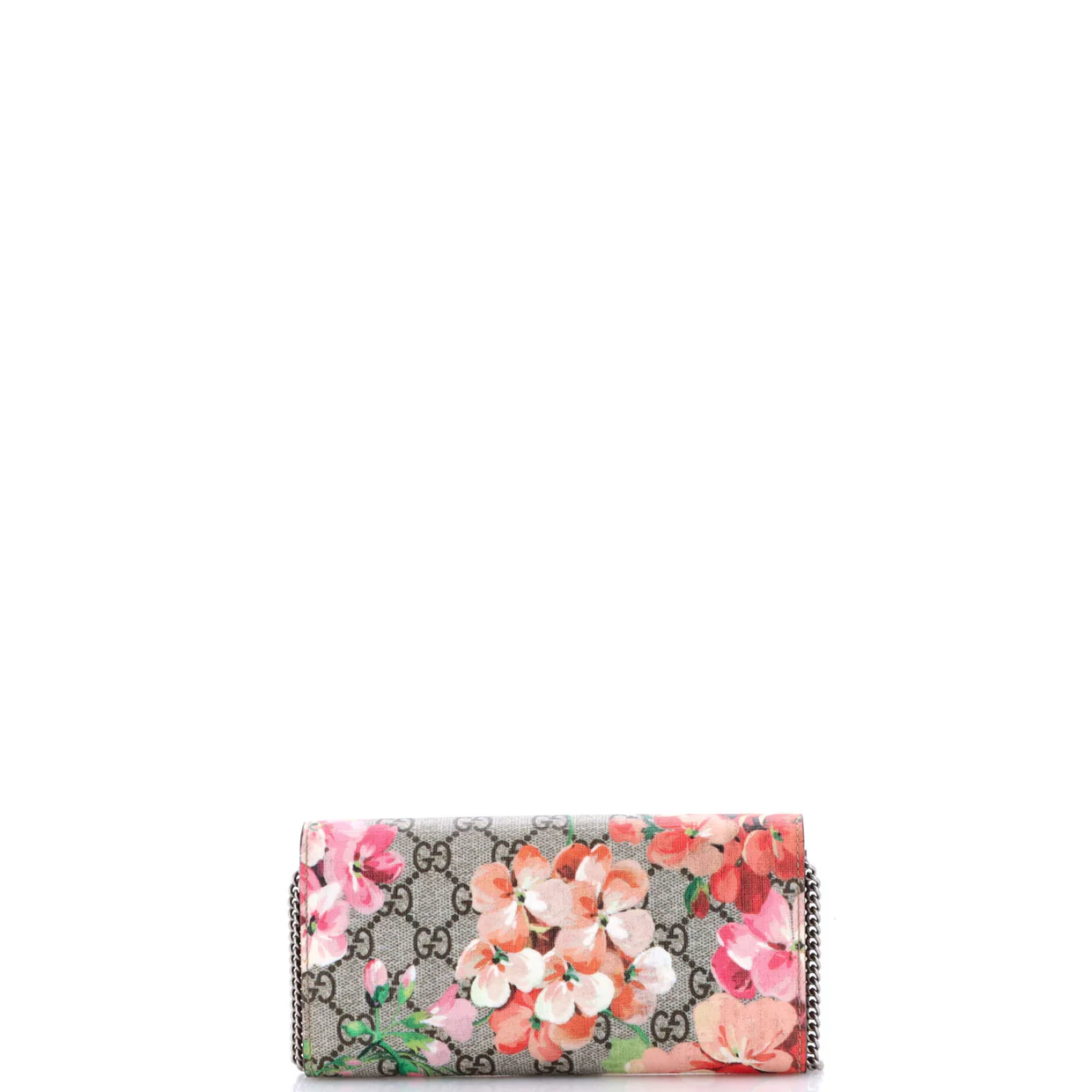 Dionysus Chain Wallet Blooms Print GG Coated Canvas Long - Deep Luxury