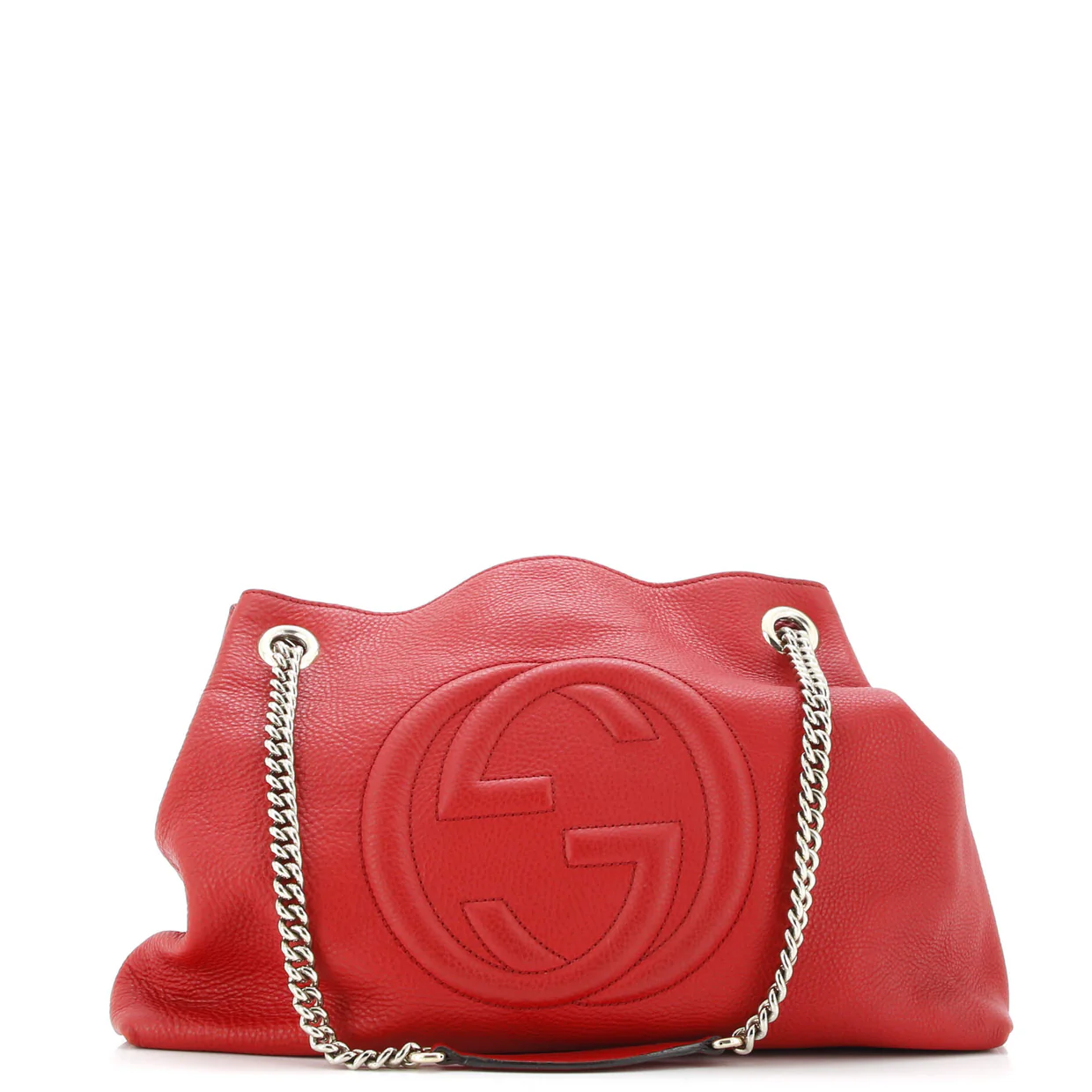 Soho Chain Strap Shoulder Bag Leather Medium - Deep Luxury