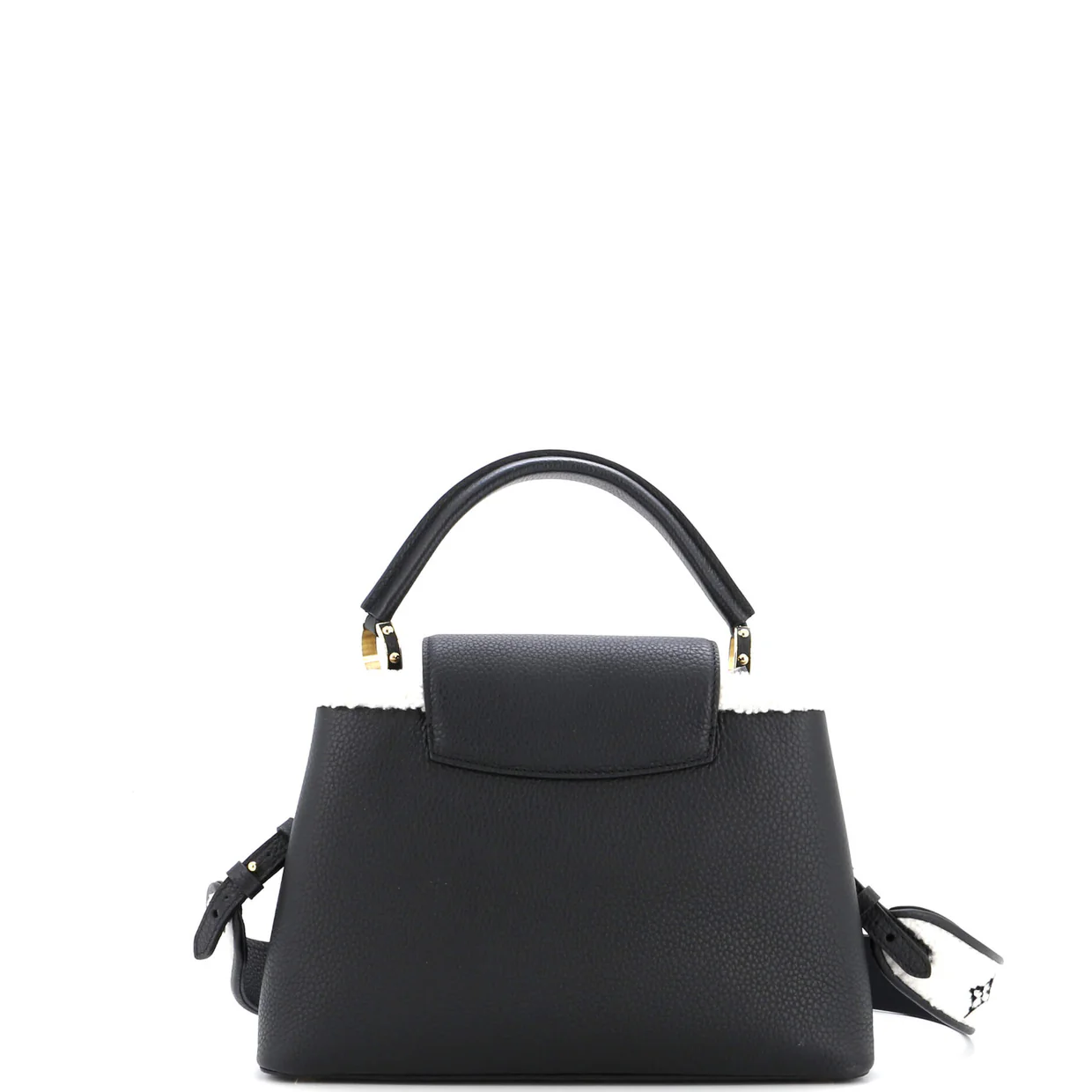Capucines Bag Leather with Shearling BB - Deep Luxury