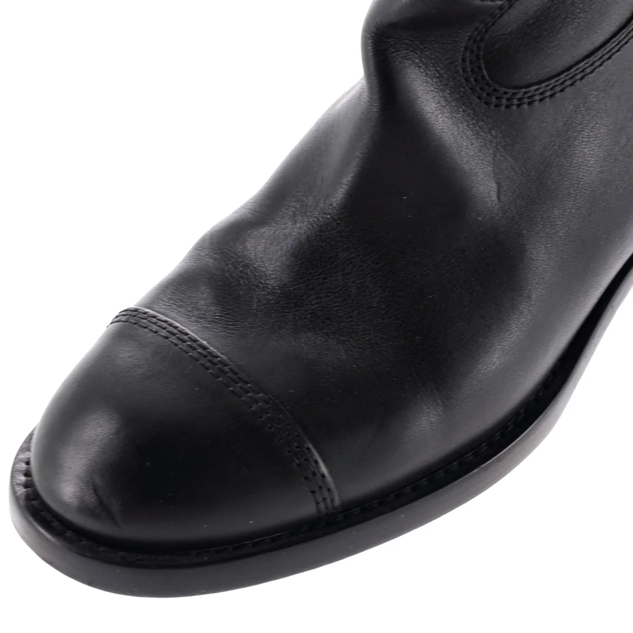 Women's Cap Toe CC Mid-Calf Combat Boots Leather - Deep Luxury
