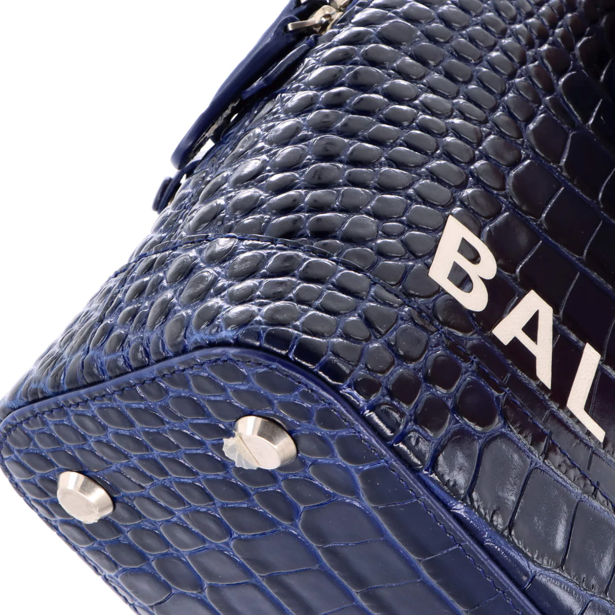 Logo Ville Bag Crocodile Embossed Leather Small - Deep Luxury