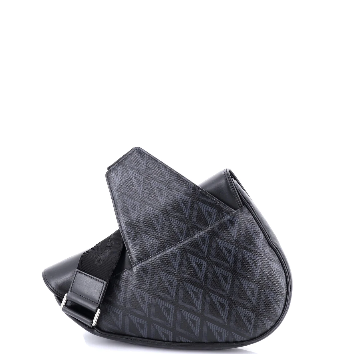 Saddle Crossbody Bag CD Diamond Coated Canvas and Leather - Deep Luxury