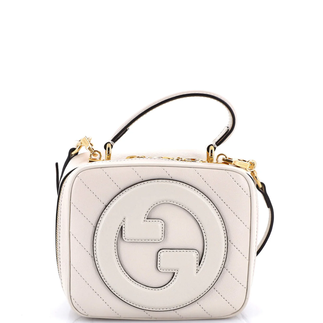 Blondie NM Top Handle Shoulder Bag Diagonal Quilted Leather - Deep Luxury