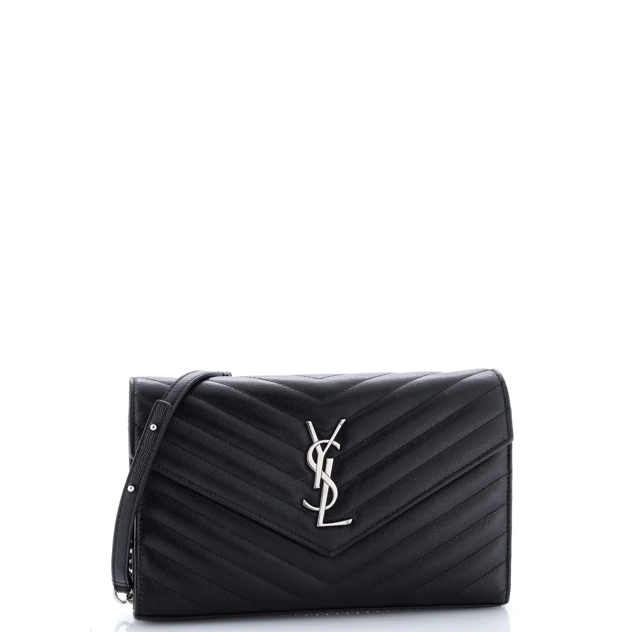 Classic Monogram Wallet on Chain Matelasse Chevron Leather Medium - Deep Luxury
