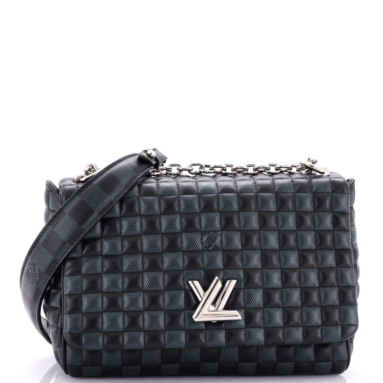 Twist Handbag Damier Quilted Calf Leather MM - Deep Luxury