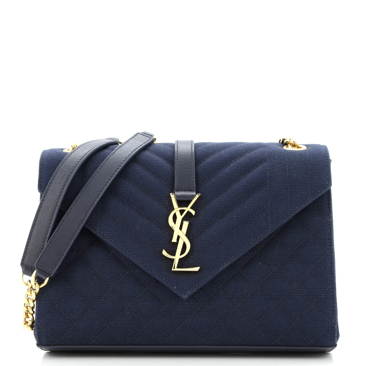 Classic Monogram Envelope Satchel Mixed Matelasse Canvas Medium - Deep Luxury