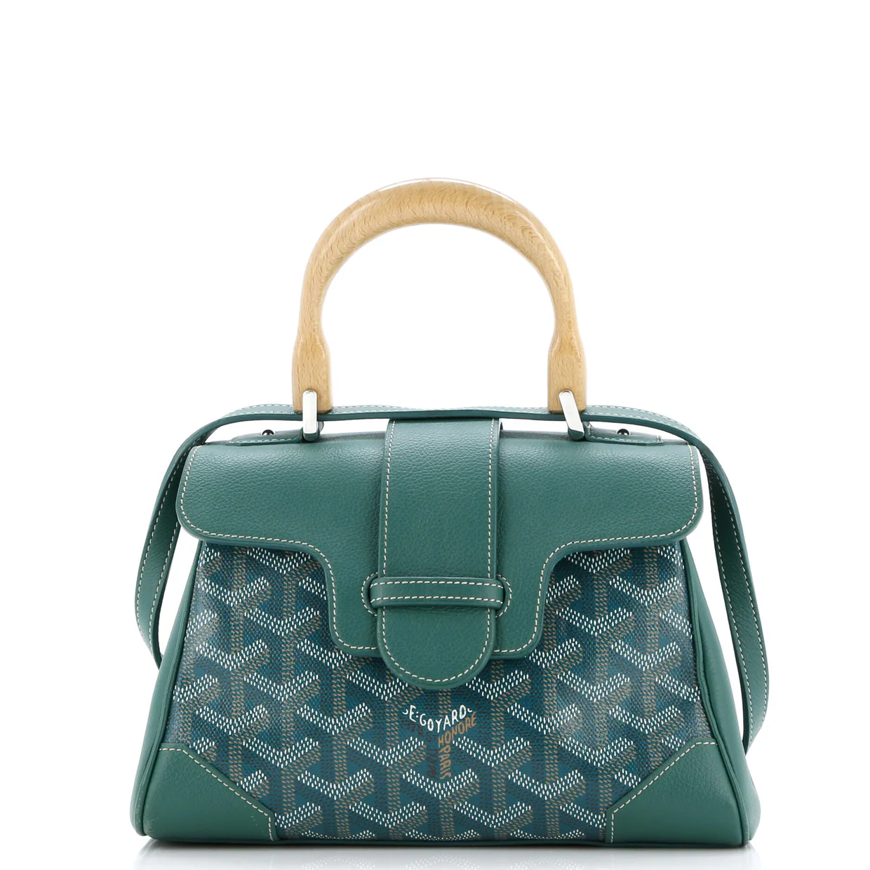 Saigon Top Handle Bag Coated Canvas with Leather Mini - Deep Luxury