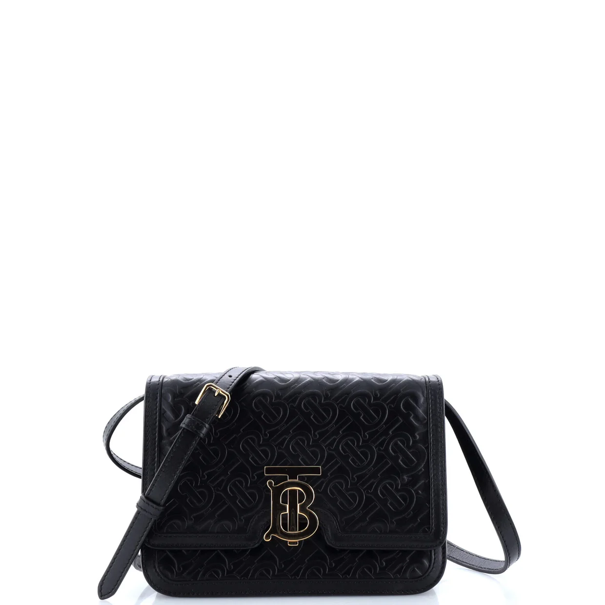 TB Flap Bag Monogram Embossed Leather Small - Deep Luxury