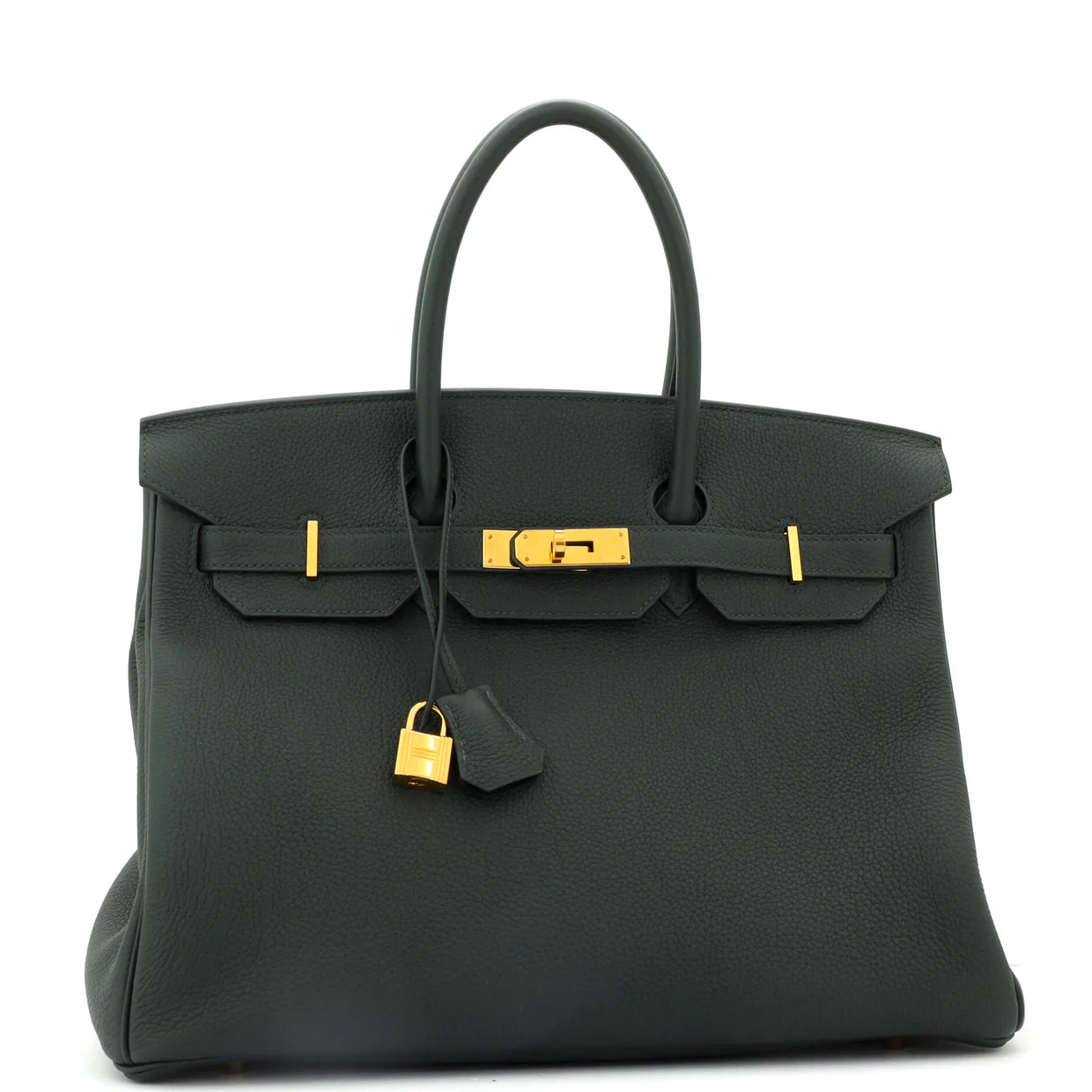 Birkin Handbag Vert Cypress Togo with Gold Hardware 35 - Deep Luxury