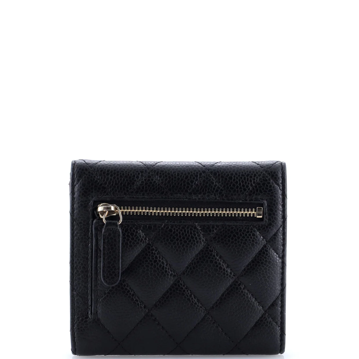 CC Compact Classic Flap Wallet Quilted Caviar - Deep Luxury