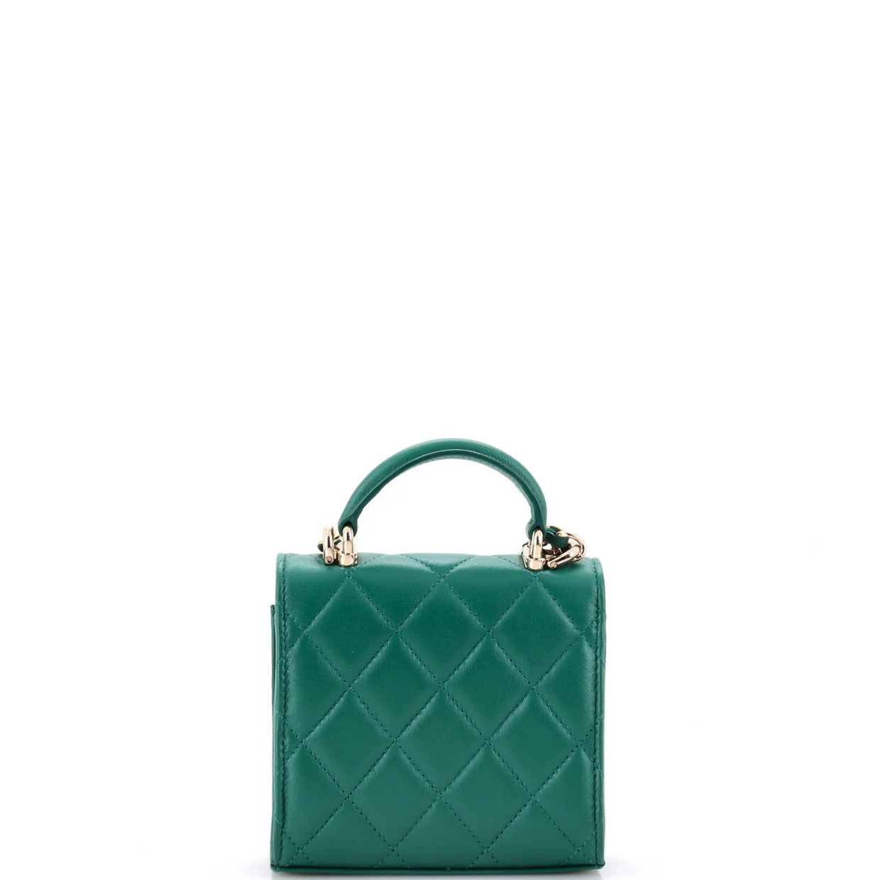 Square Classic Flap Top Handle Clutch with Chain Quilted Lambskin - Deep Luxury