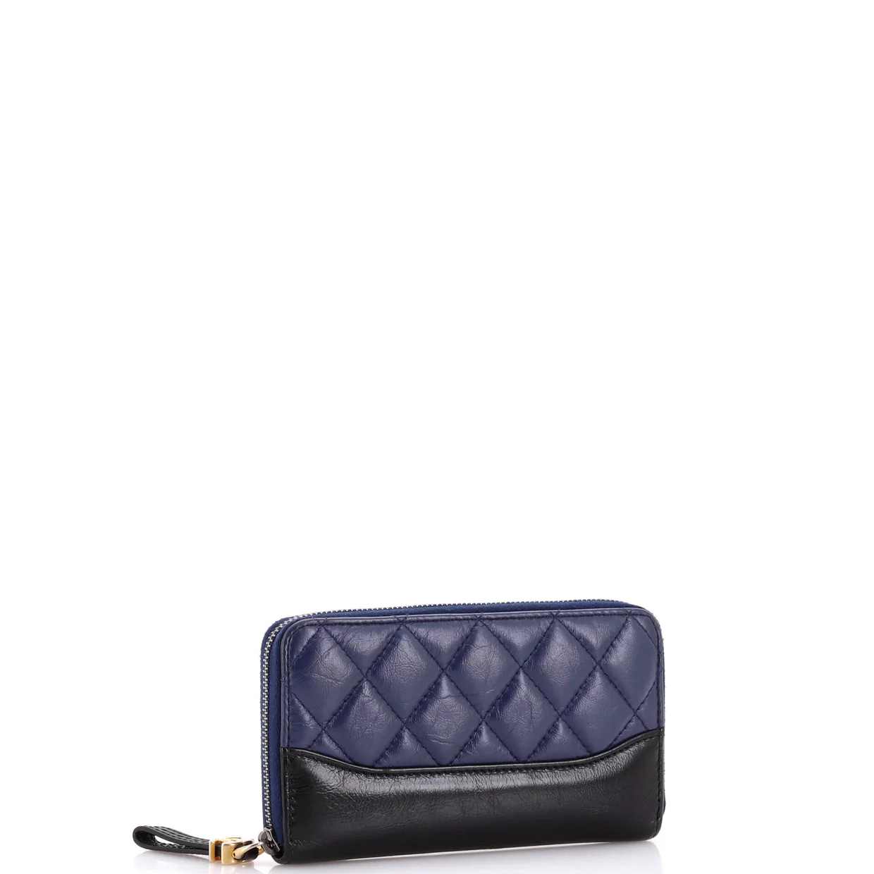 Gabrielle Zip Around Wallet Quilted Aged Calfskin Small - Deep Luxury