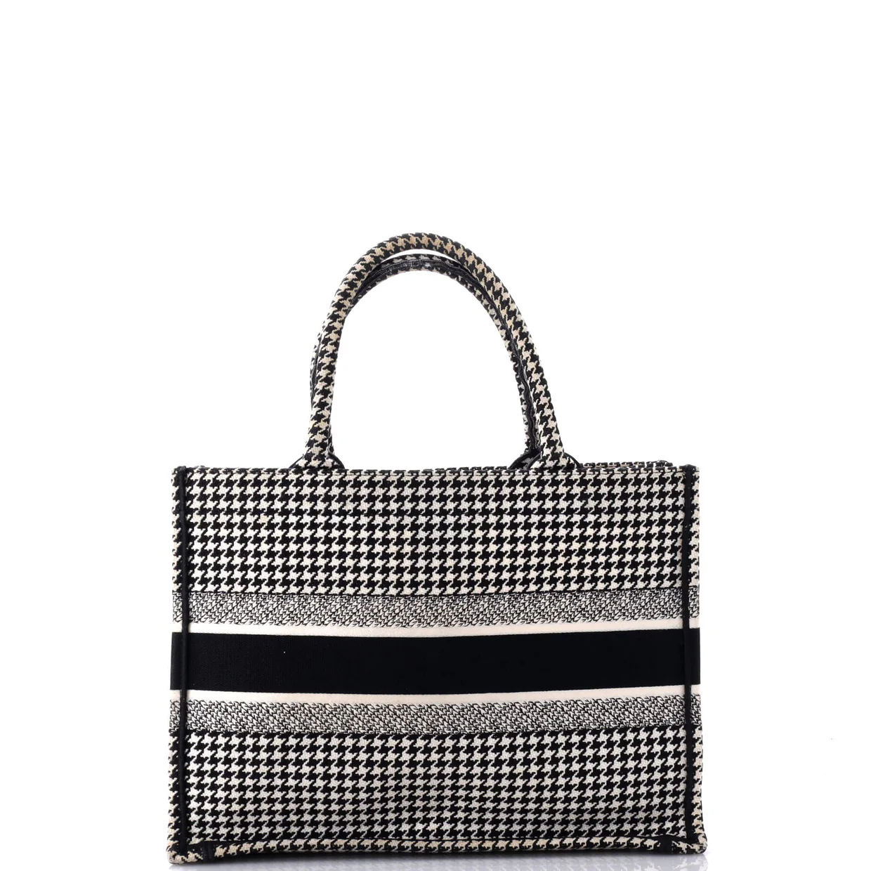 Book Tote Houndstooth Canvas Medium - Deep Luxury