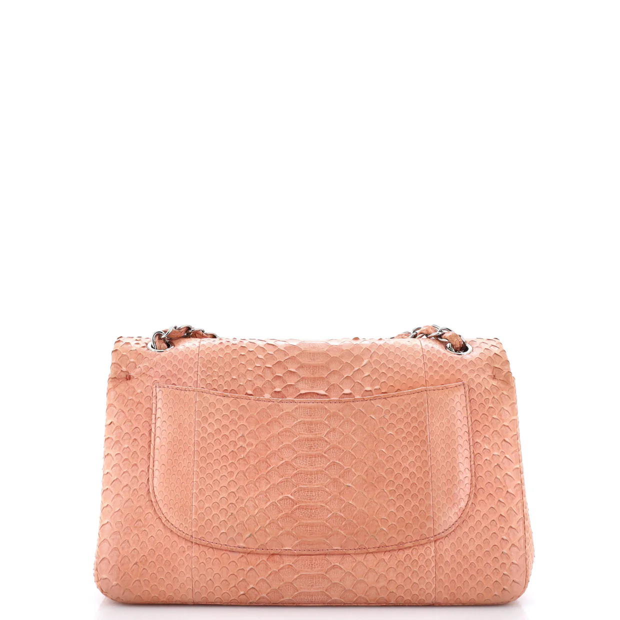 Classic Double Flap Bag Matte Python Jumbo - Deep Luxury
