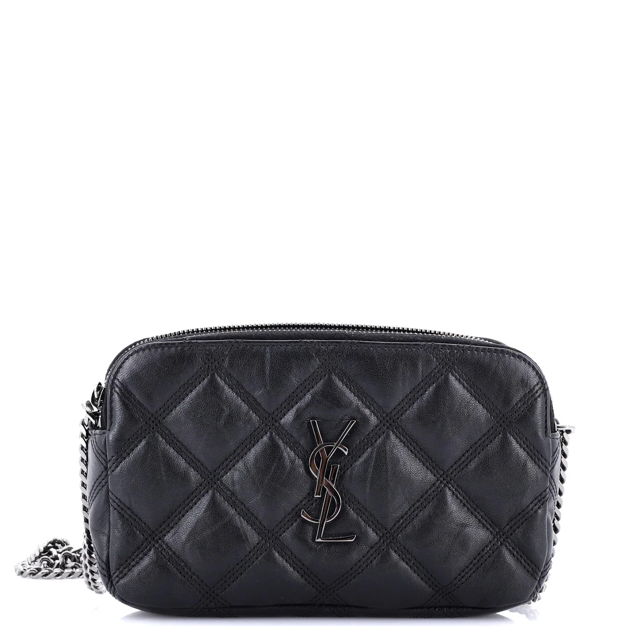 Becky Double Zip Crossbody Bag Quilted Leather Mini - Deep Luxury