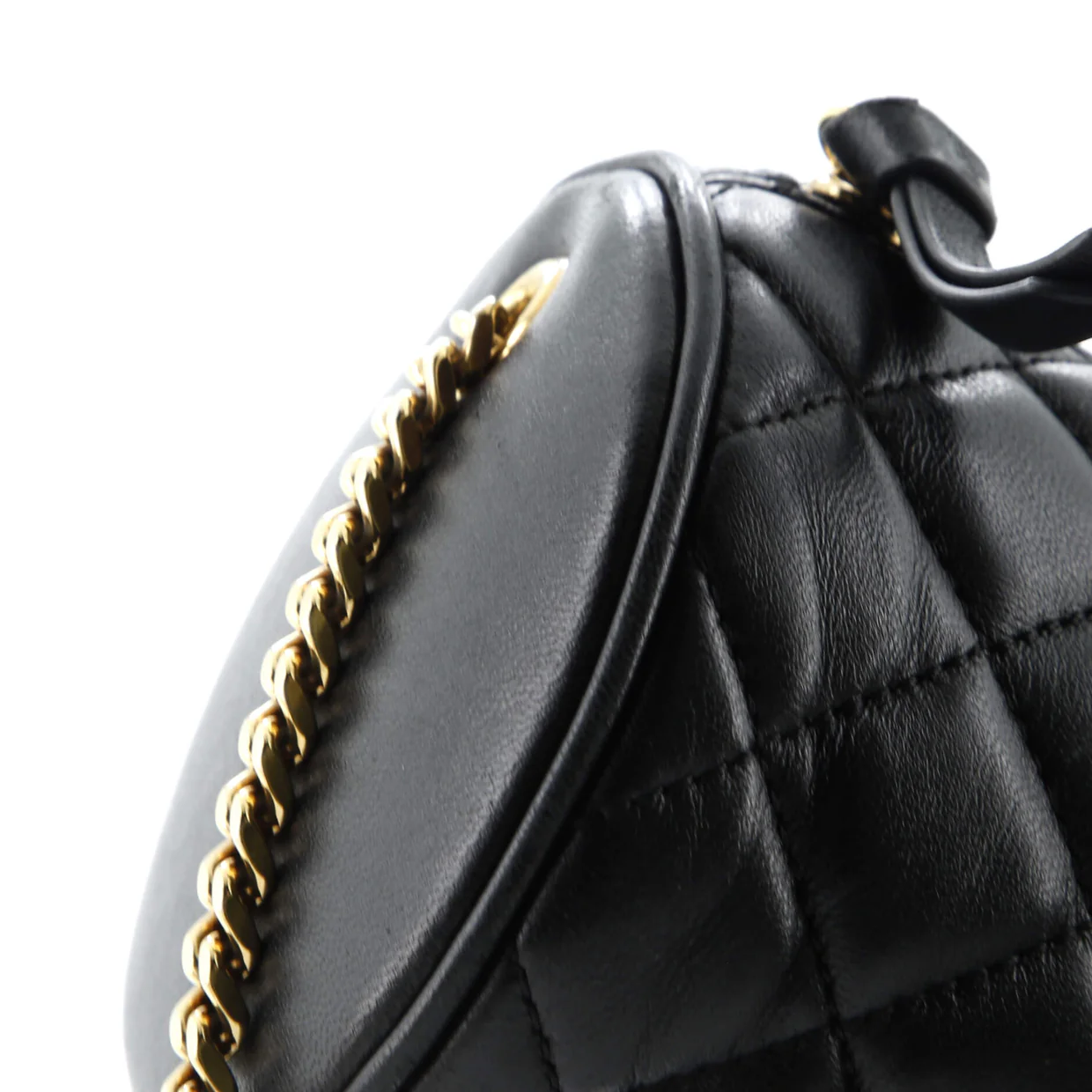 Medusa Chain Zip Shoulder Bag Quilted Leather - Deep Luxury