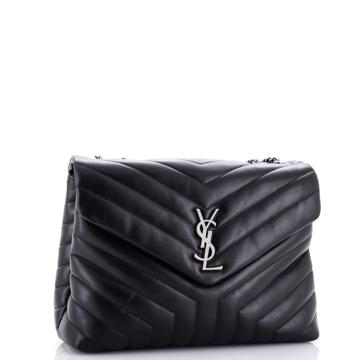 Loulou Shoulder Bag Matelasse Chevron Leather Medium - Deep Luxury