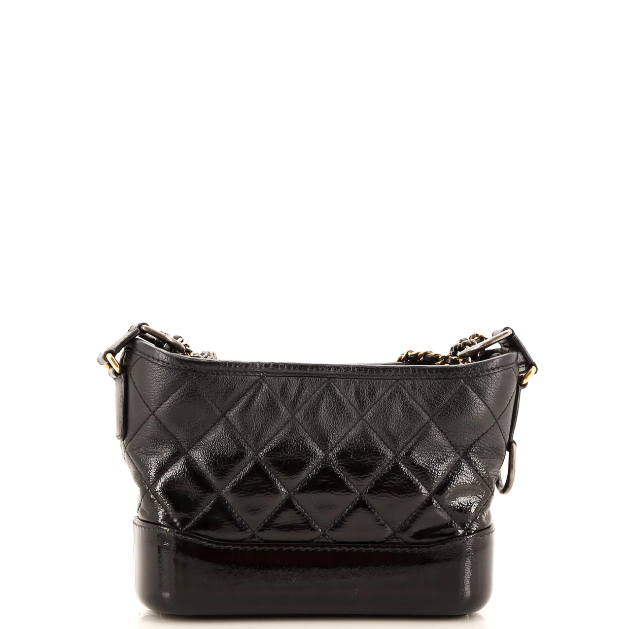 Gabrielle Hobo Quilted Goatskin and Patent Small - Deep Luxury