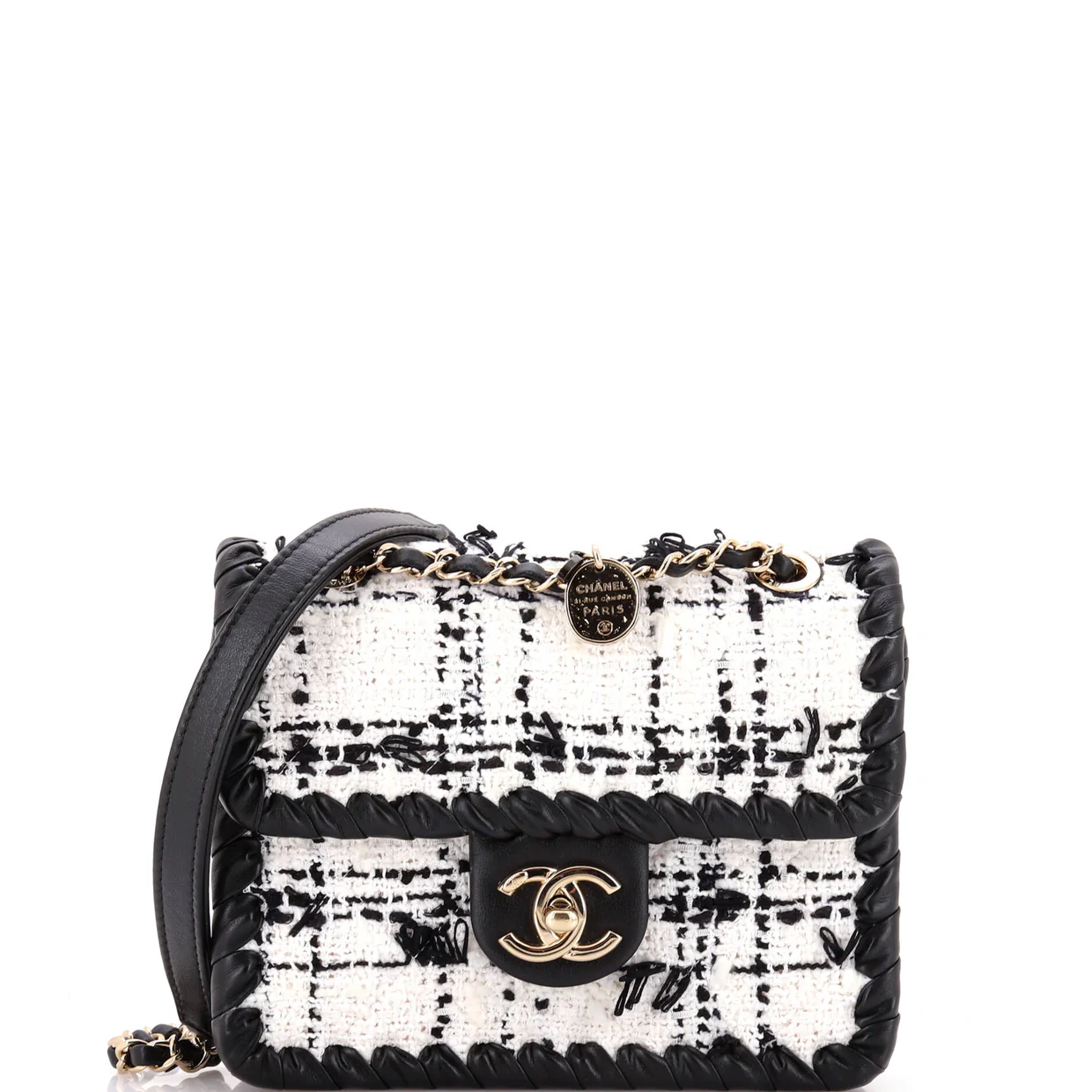 My Own Frame Flap Bag Quilted Tweed with Braided Calfskin Mini - Deep Luxury