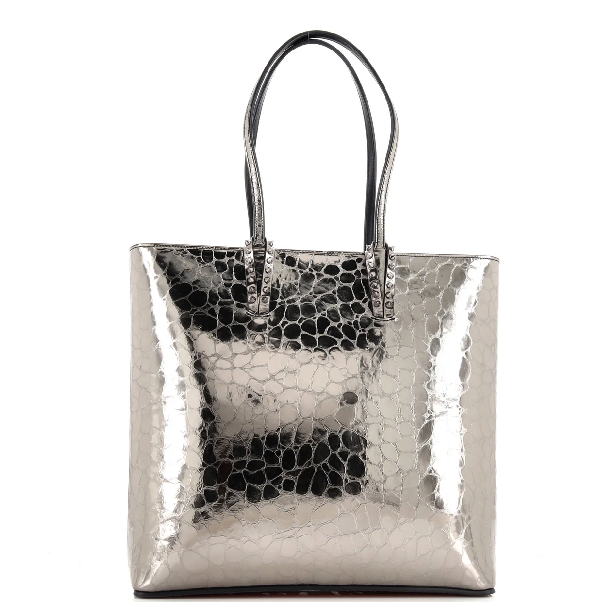 Cabata North South Zipped Tote Crocodile Embossed Leather - Deep Luxury