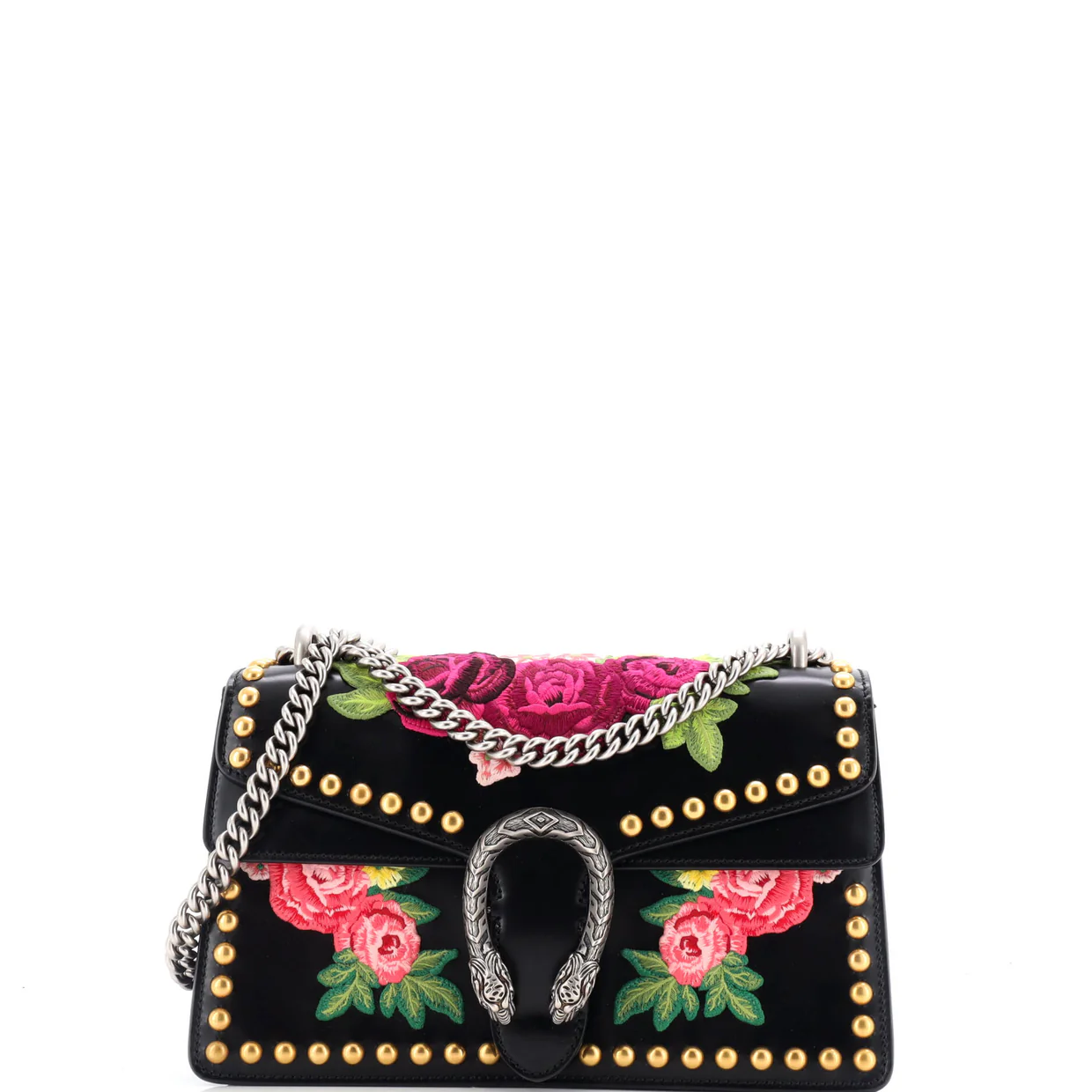 Dionysus Bag Embroidered Studded Leather Small - Deep Luxury
