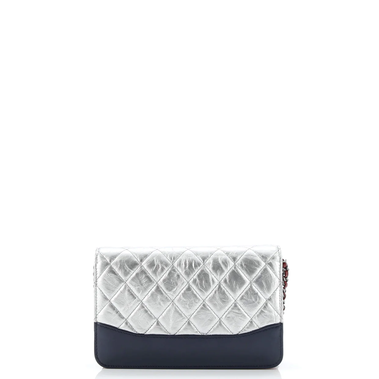 Gabrielle Wallet on Chain Quilted Aged Calfskin - Deep Luxury