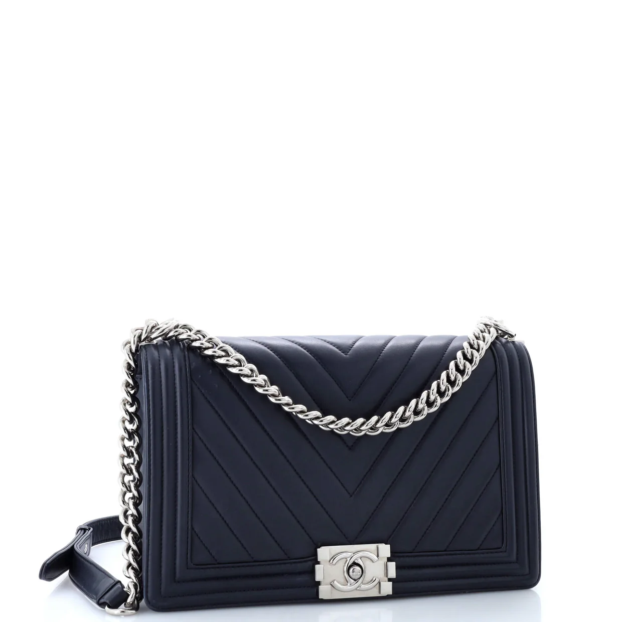 Boy Flap Bag Chevron Calfskin New Medium - Deep Luxury