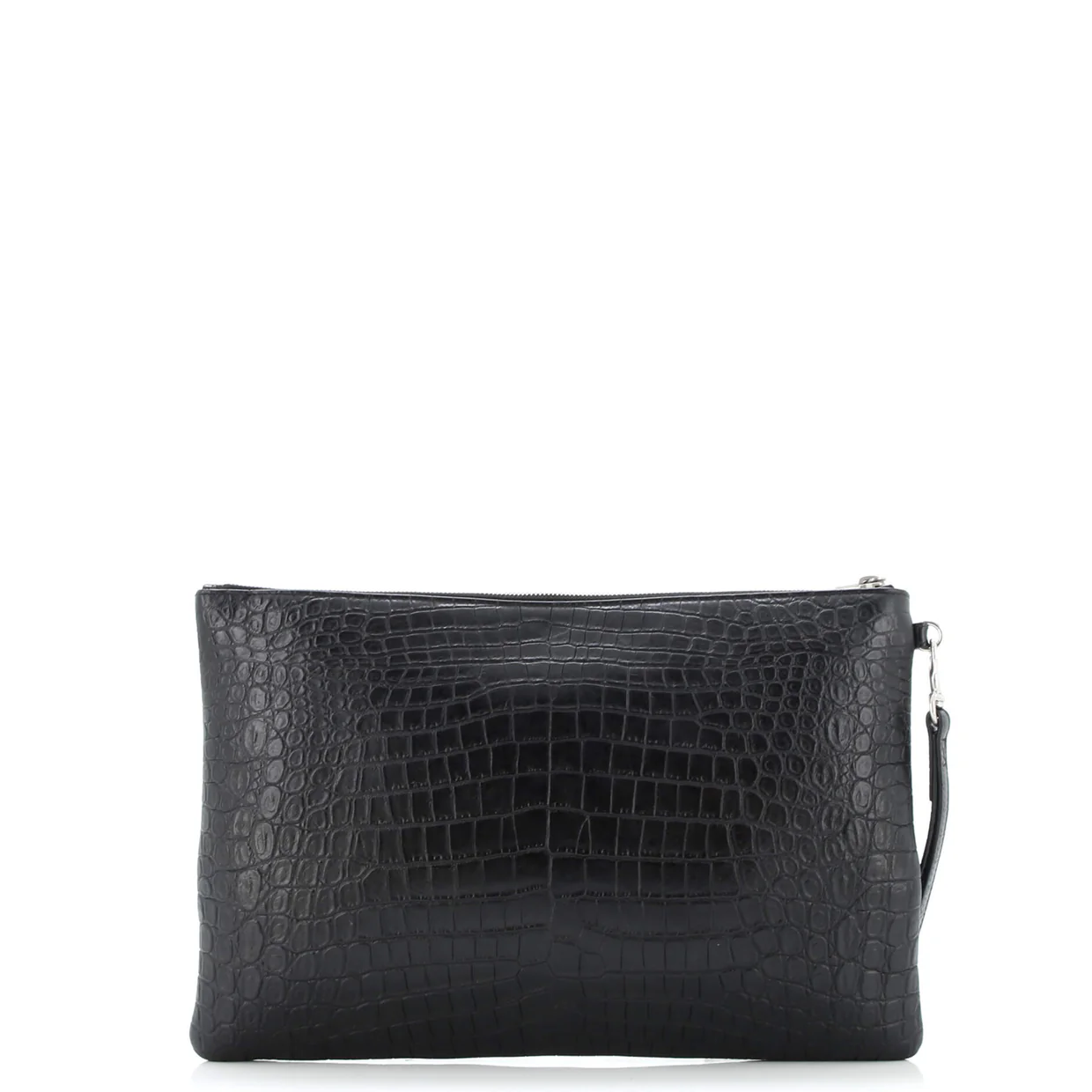 Classic Monogram Tablet Wristlet Pouch Crocodile Embossed Leather - Deep Luxury