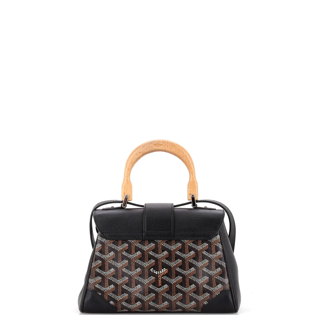 Saigon Top Handle Bag Coated Canvas with Leather Mini - Deep Luxury