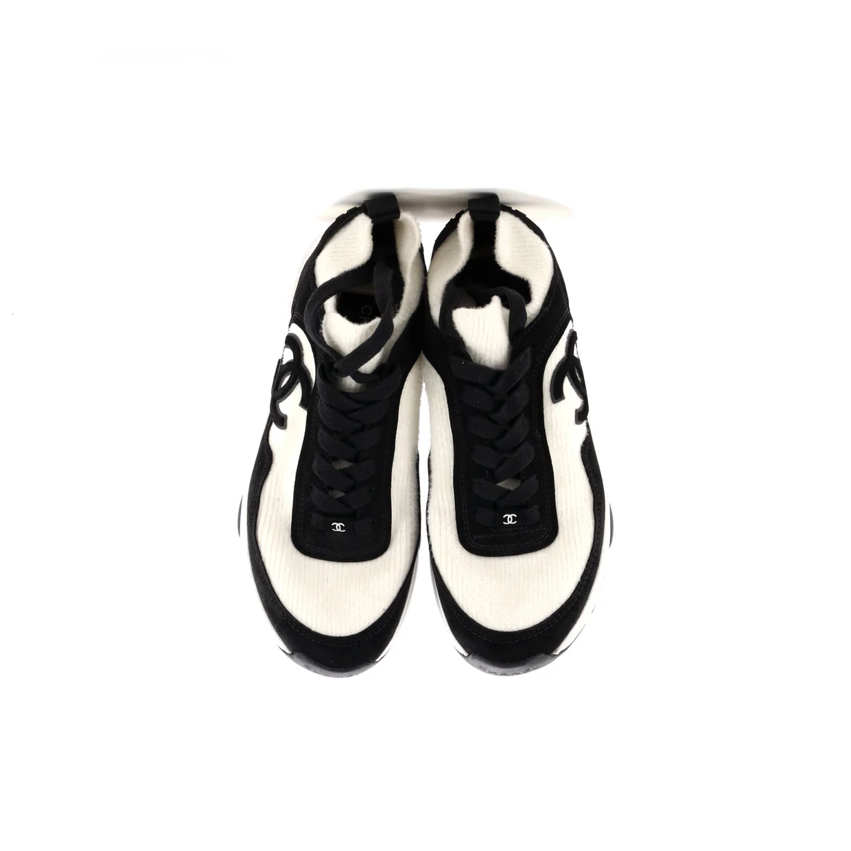 Women's CC Low-Top Sneakers Suede and Knit Fabric - Deep Luxury