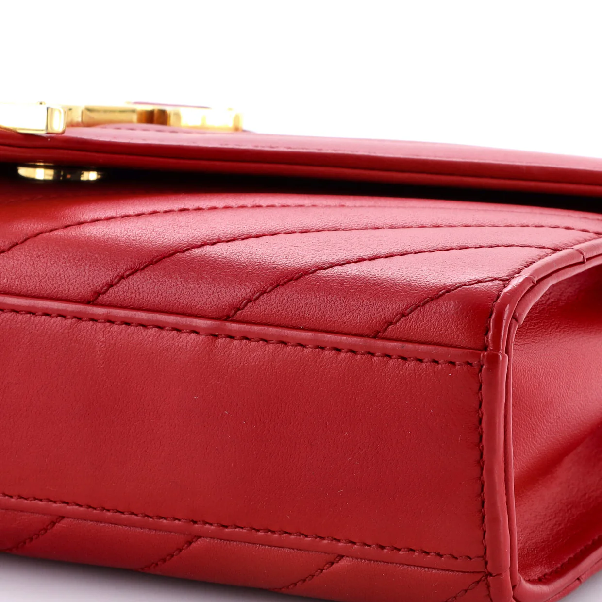 Classic Monogram Envelope Satchel Matelasse Chevron Leather Small - Deep Luxury