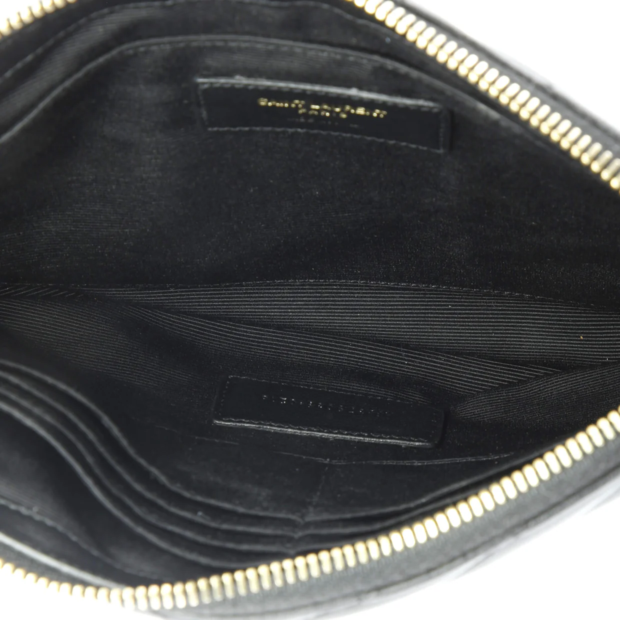 Classic Monogram Wristlet Pouch Matelasse Chevron Leather Small - Deep Luxury