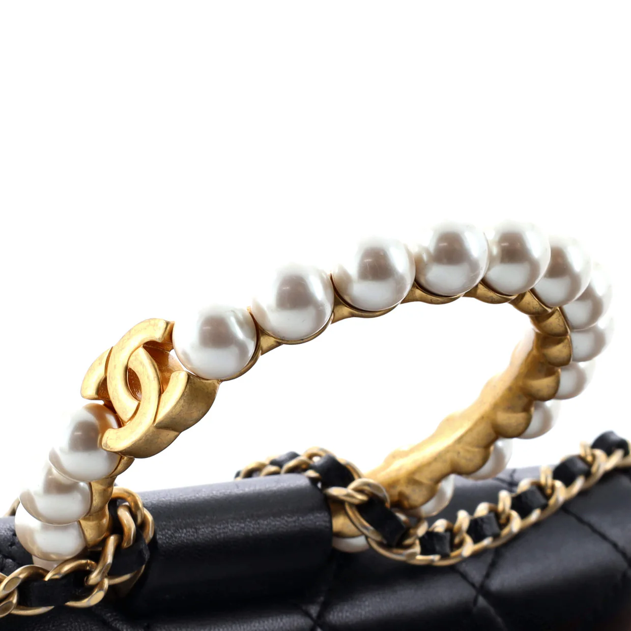 Pearl Crown Wallet on Chain Quilted Lambskin - Deep Luxury