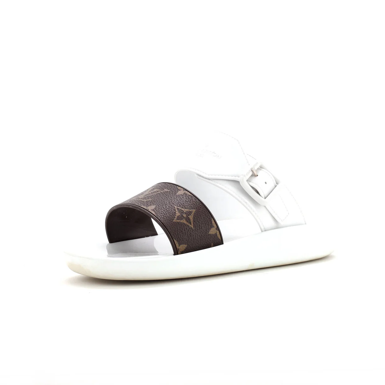 Women's Sunbath Flat Mule Sandals Monogram Canvas and Rubber - Deep Luxury